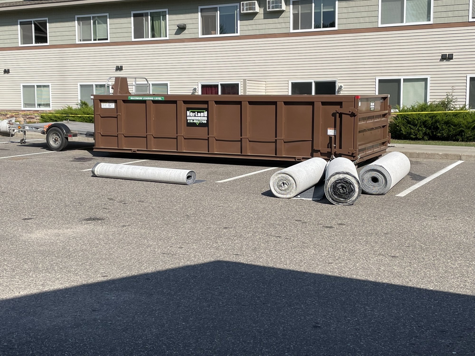 Roll-off container at a renovation job